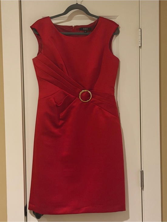 Alex Marie Dresses & Skirts - Alex Marie Red Sleeveless Sheath Dress with Gold Ring Accent